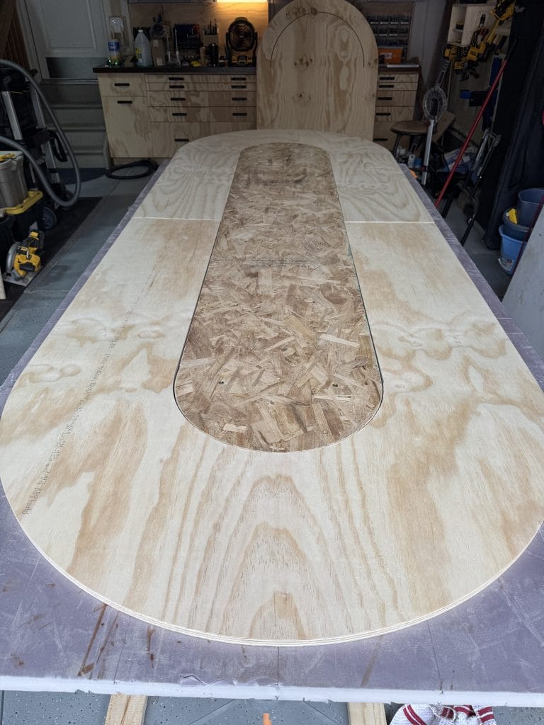 This custom poker table would be 10 feet long and seat 12 players.