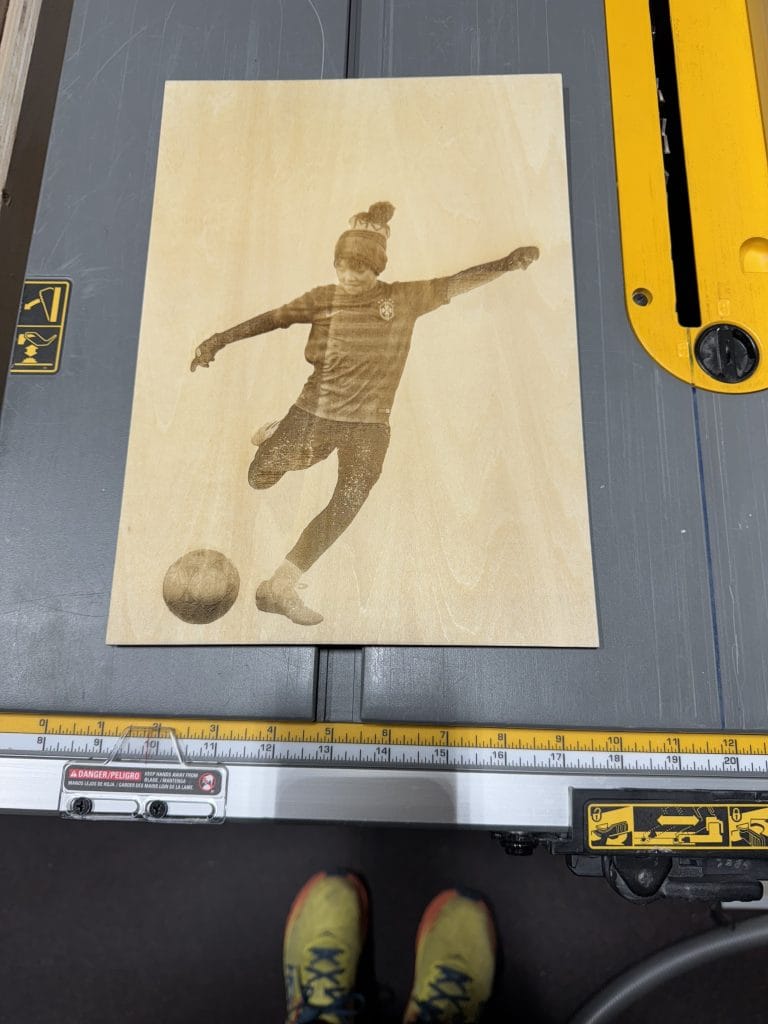 Final laser engraved photos of Kade and Tag
